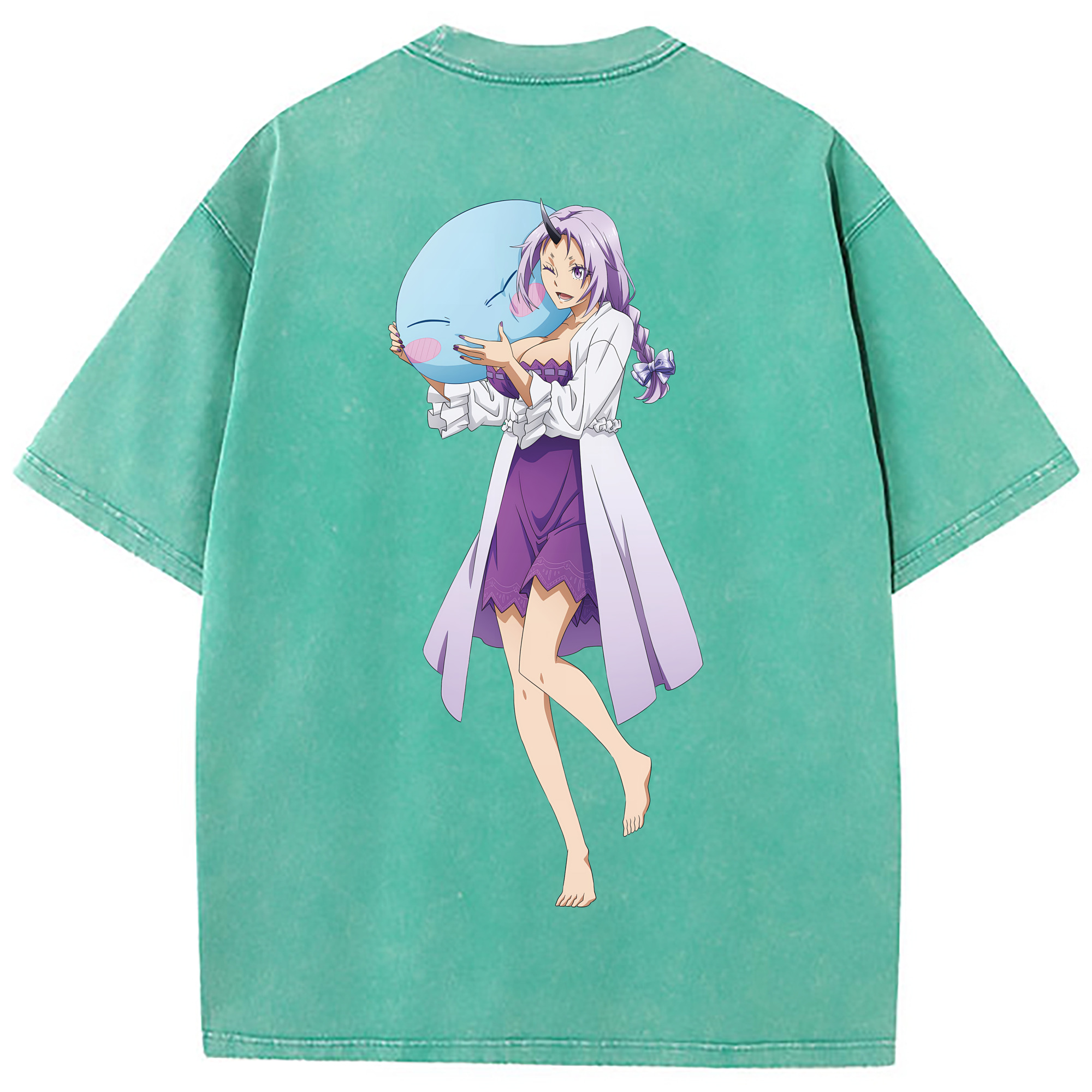 （画像用） 転スラ Regarding Reincarnated to Slime 綿100% ヴィンテージ風 半袖Tシャツ（背面プリント）